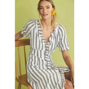 New Anthropologie Pilcro Ruffle-Collar Buttondown Dress Size 4
